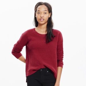 Madewell xxs red sweater double zipper